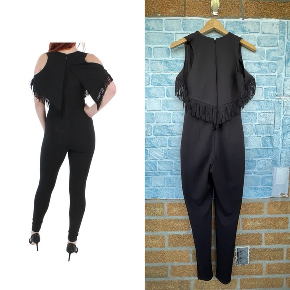 Nookie Womens Iris Black Fringe Skinny
Leg Evening Jumpsuit small - Picture 2 of 15